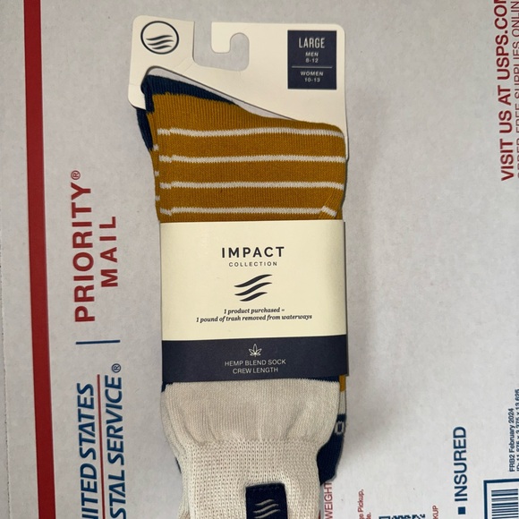 Stance Impact Collection Crew Socks - Mustard and Cream Brand New w tags retails - Picture 1 of 3